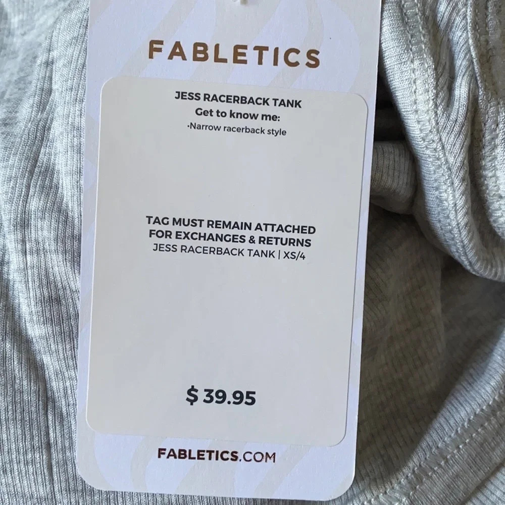 Fabletics Jess Racerback Tank Light Grey Heather - Picture 4 of 6